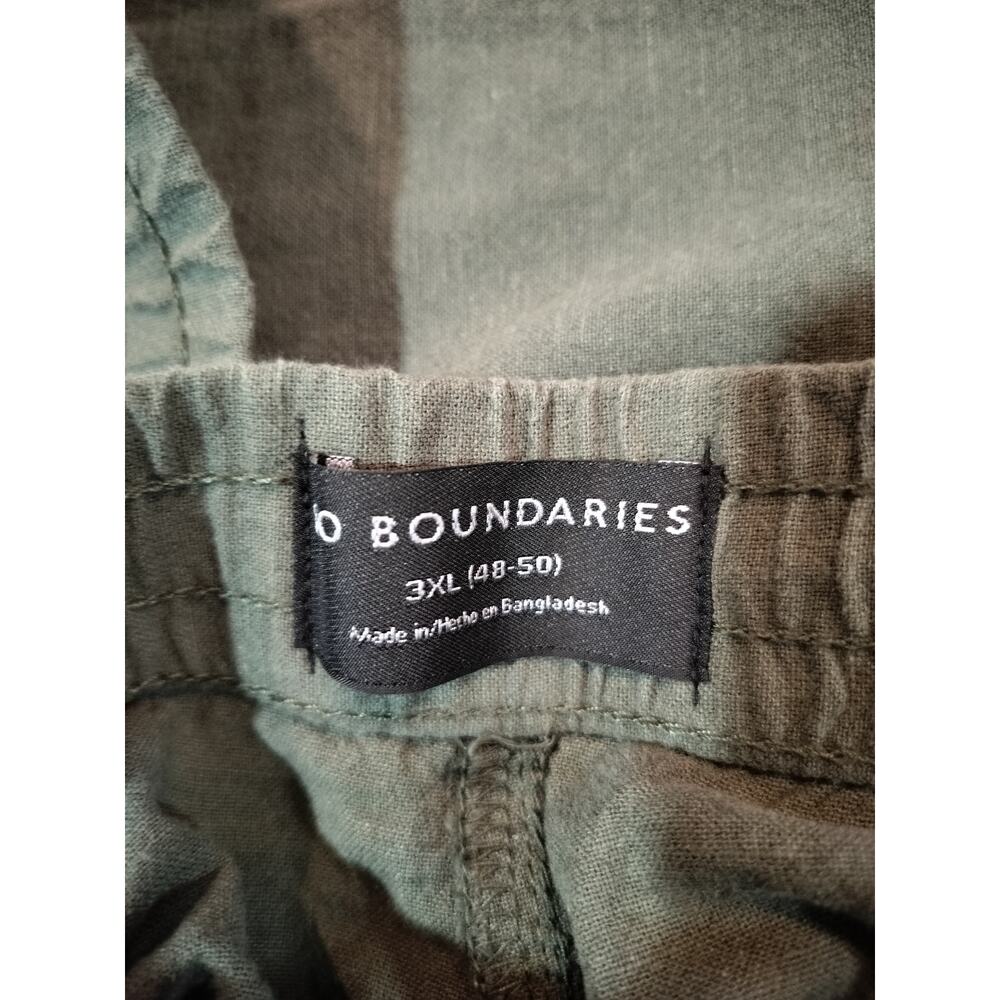 No Boundaries Mens Cotton Linen Shorts 3XL Green Elastic Waist Drawstring Casual - Picture 7 of 9
